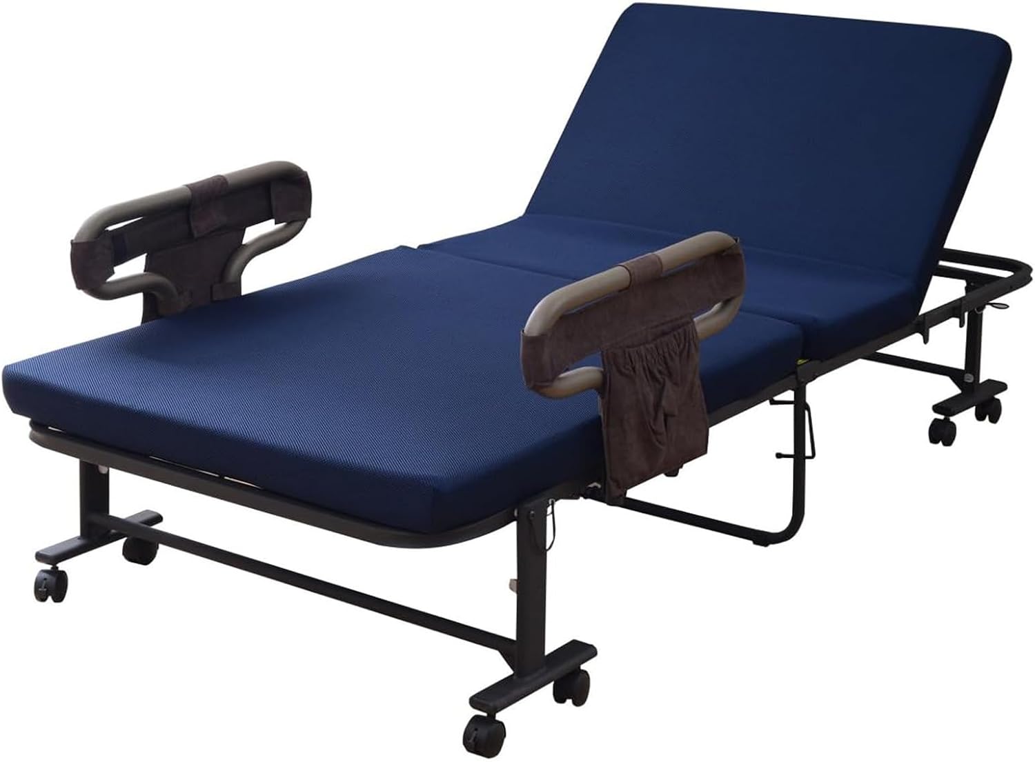 山善｜折りたたみベッド シングル 14段階リクライニング（ダークブラウン） 画像9