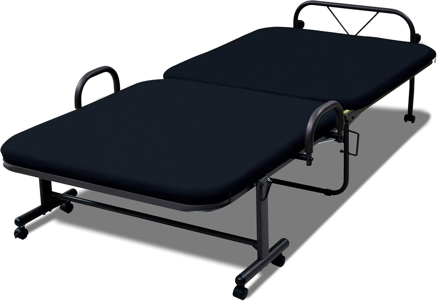 山善｜折りたたみベッド 手すり付 14段階リクライニング（ネイビー） 画像12