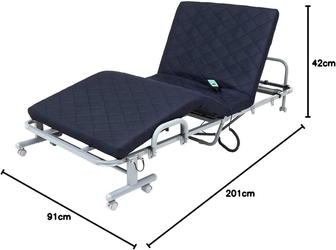 ビータ｜電動折りたたみメッシュキルトベッド ネイビー 画像2