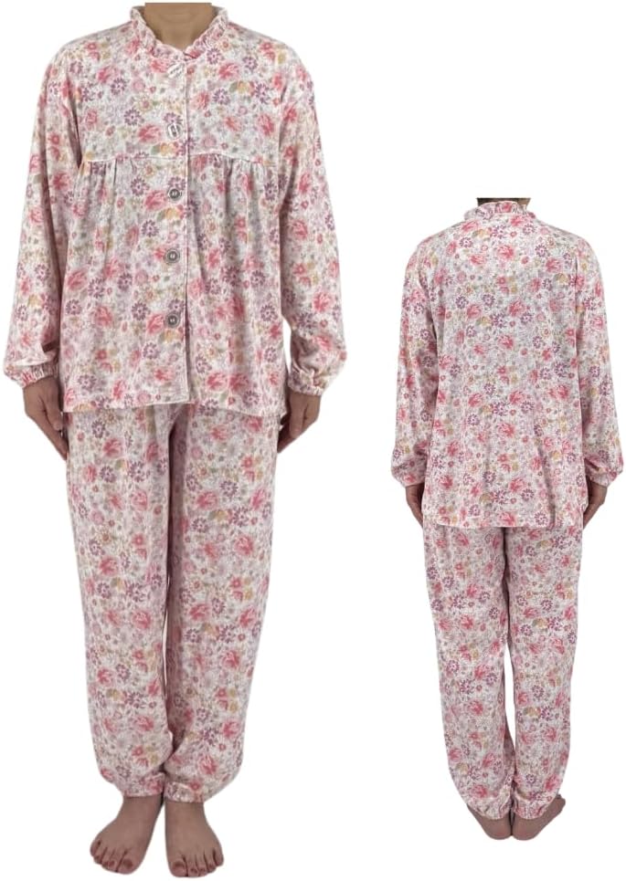 介護パジャマ レディース 前開き 大きめボタン M〜LL 画像11