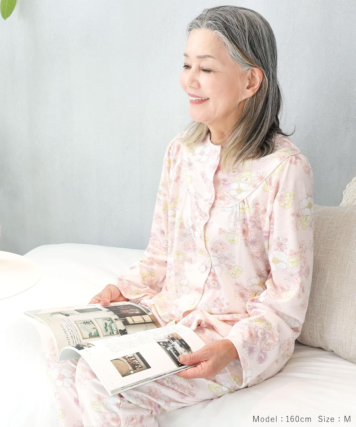 ON NISHIKI｜介護パジャマ レディース 前開き 綿混 画像2