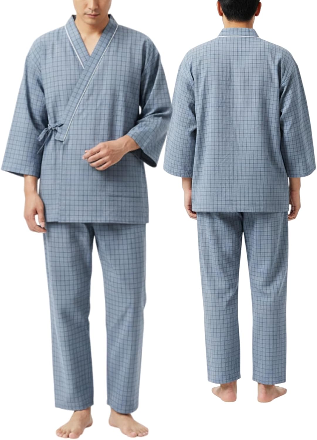 JINGAIWANG｜介護パジャマ 作務衣タイプ 綿100% 男女兼用 画像11