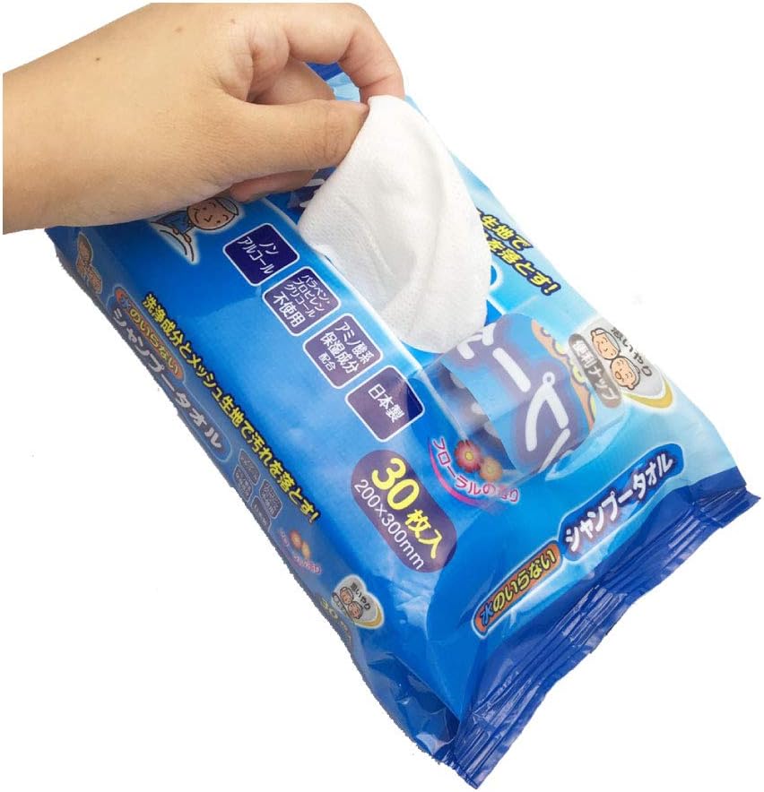 水のいらないシャンプータオル 60枚（30枚×2個） 画像5