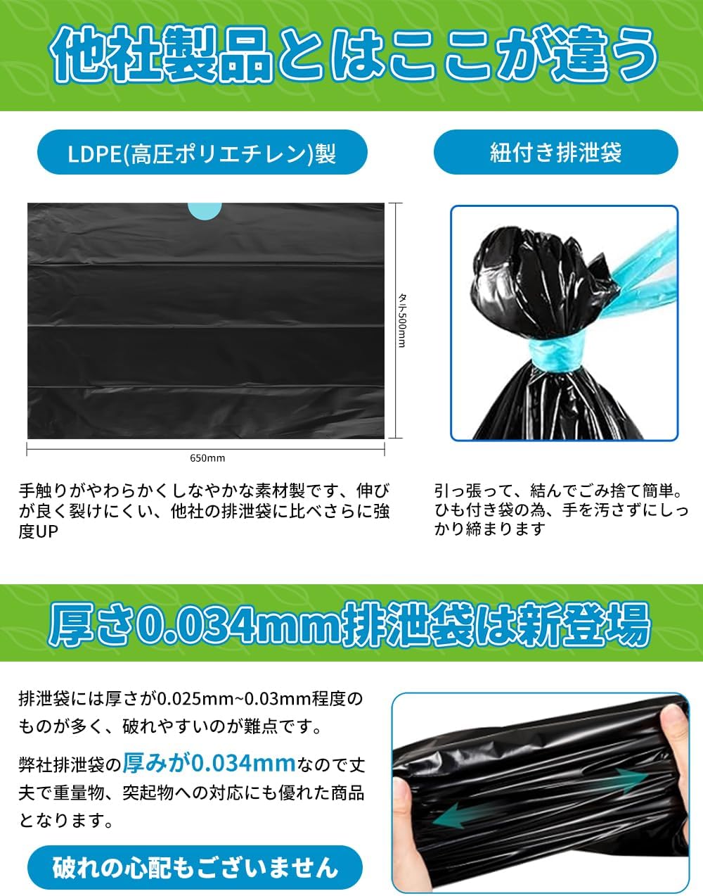 コフコライフ工房｜簡易トイレ ひも付き厚手袋 100回分 画像4