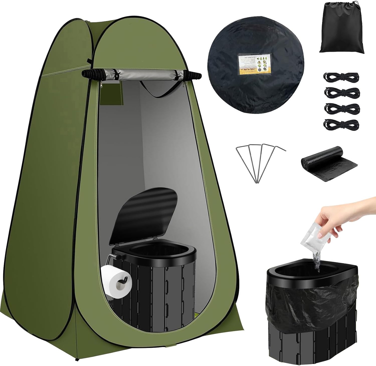 Mokcoliy｜簡易トイレセット 折りたたみテント付 24回分 画像7