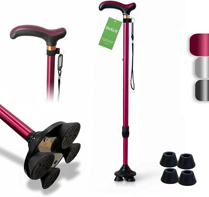 BeGrit｜4点杖 自立式 10段階調節 140〜185cm 画像12