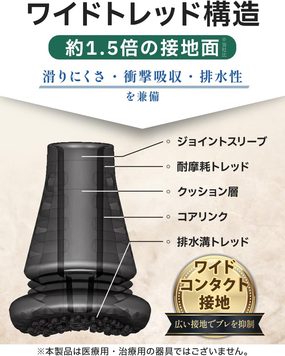 BunBunTail｜折りたたみ杖 伸縮8段 72〜90cm 画像4