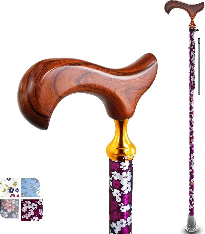 Rehand｜折りたたみ杖 女性用 5段階調節 木製ハンドル 画像11