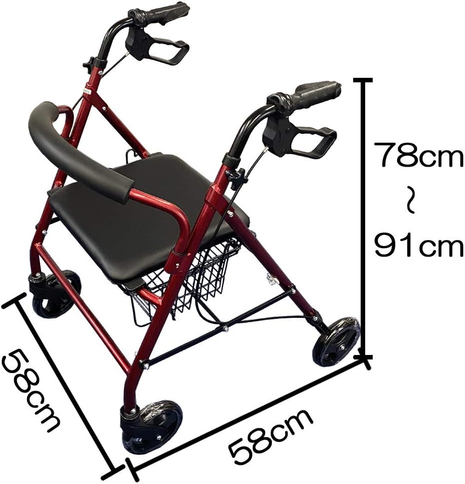 Nice Way｜シルバーカー ローレーター ゆったり レッド 画像8