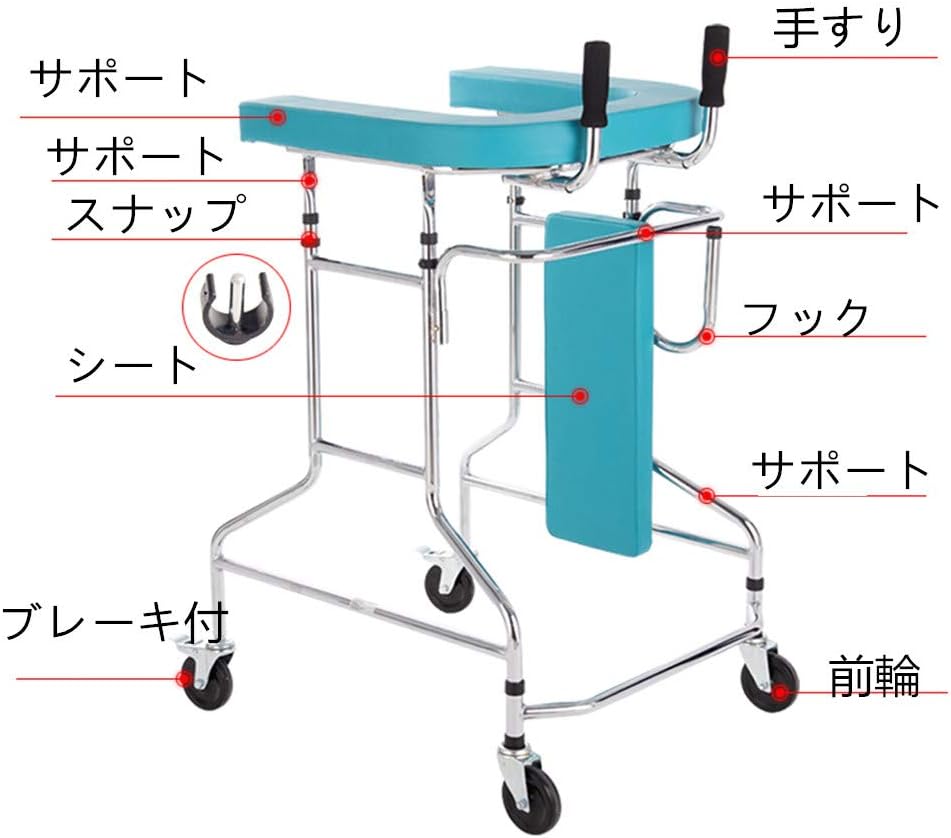 歩行器 座面付 ブレーキ付 輸液ラック対応 画像3