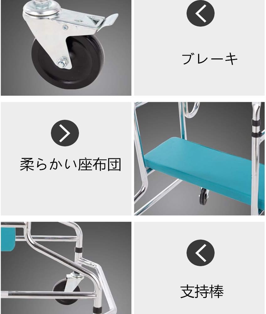 歩行器 座面付 ブレーキ付 輸液ラック対応 画像7