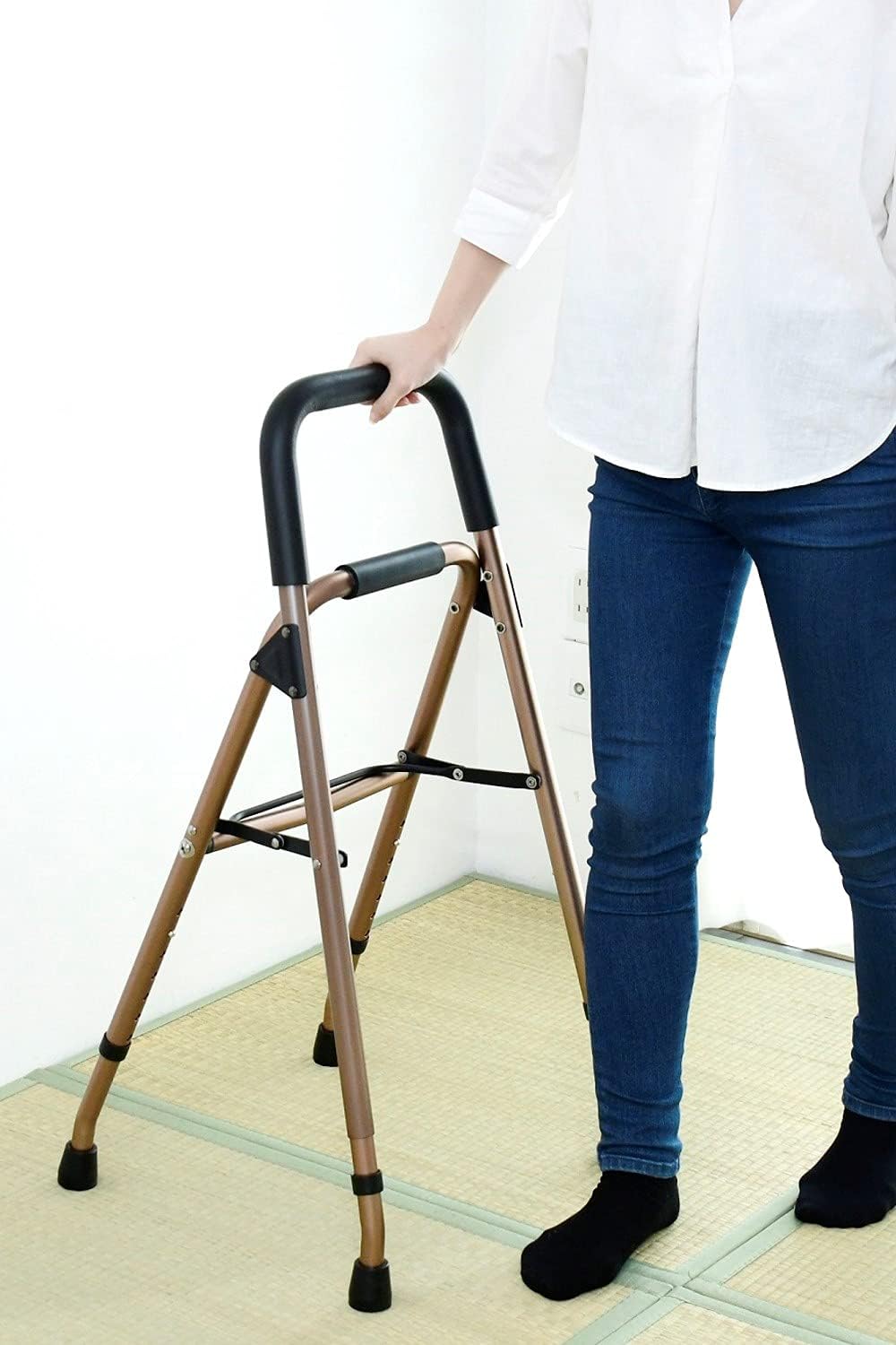 山善｜3WAY歩行器 立ち上がり補助 完成品 ブロンズ 画像8