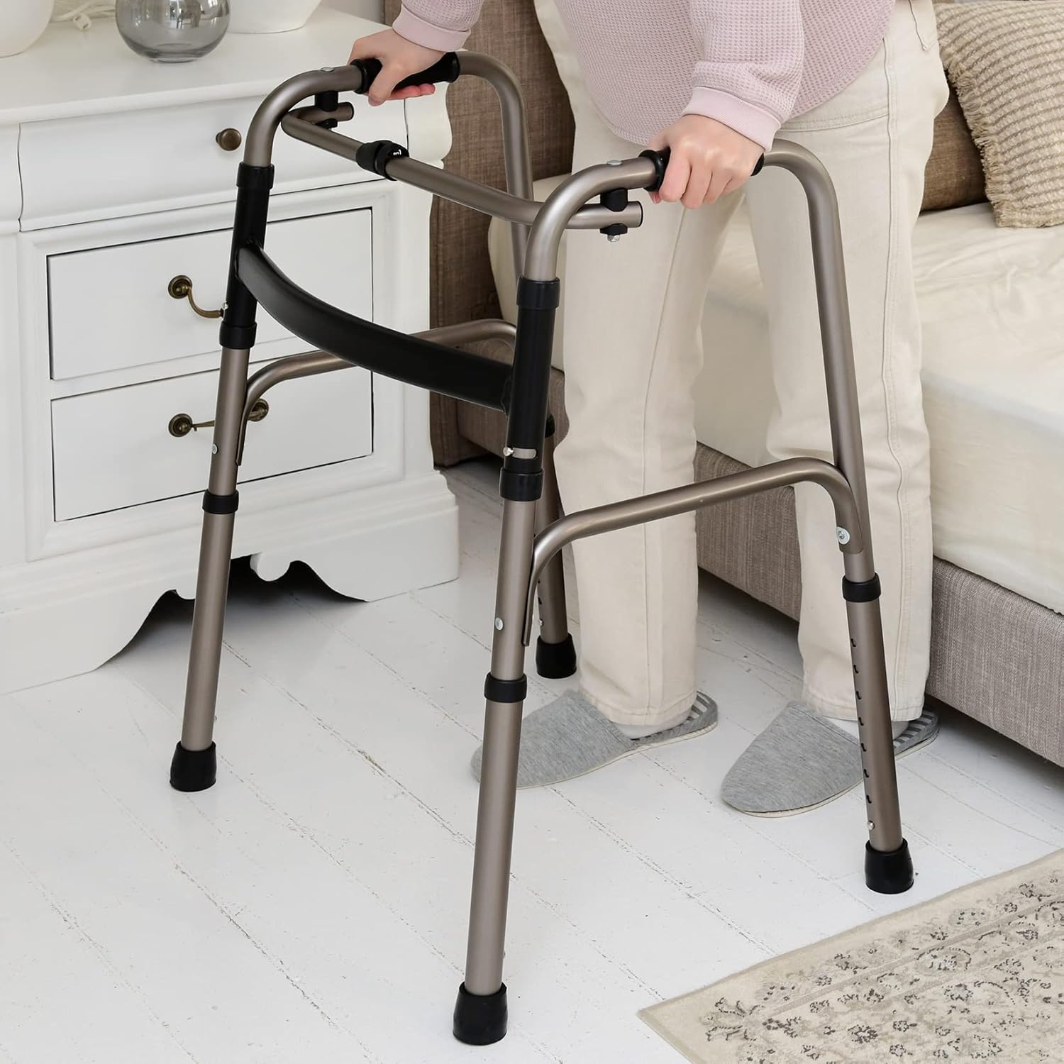 山善｜3WAY歩行器 立ち上がり補助 完成品 ブロンズ 画像10