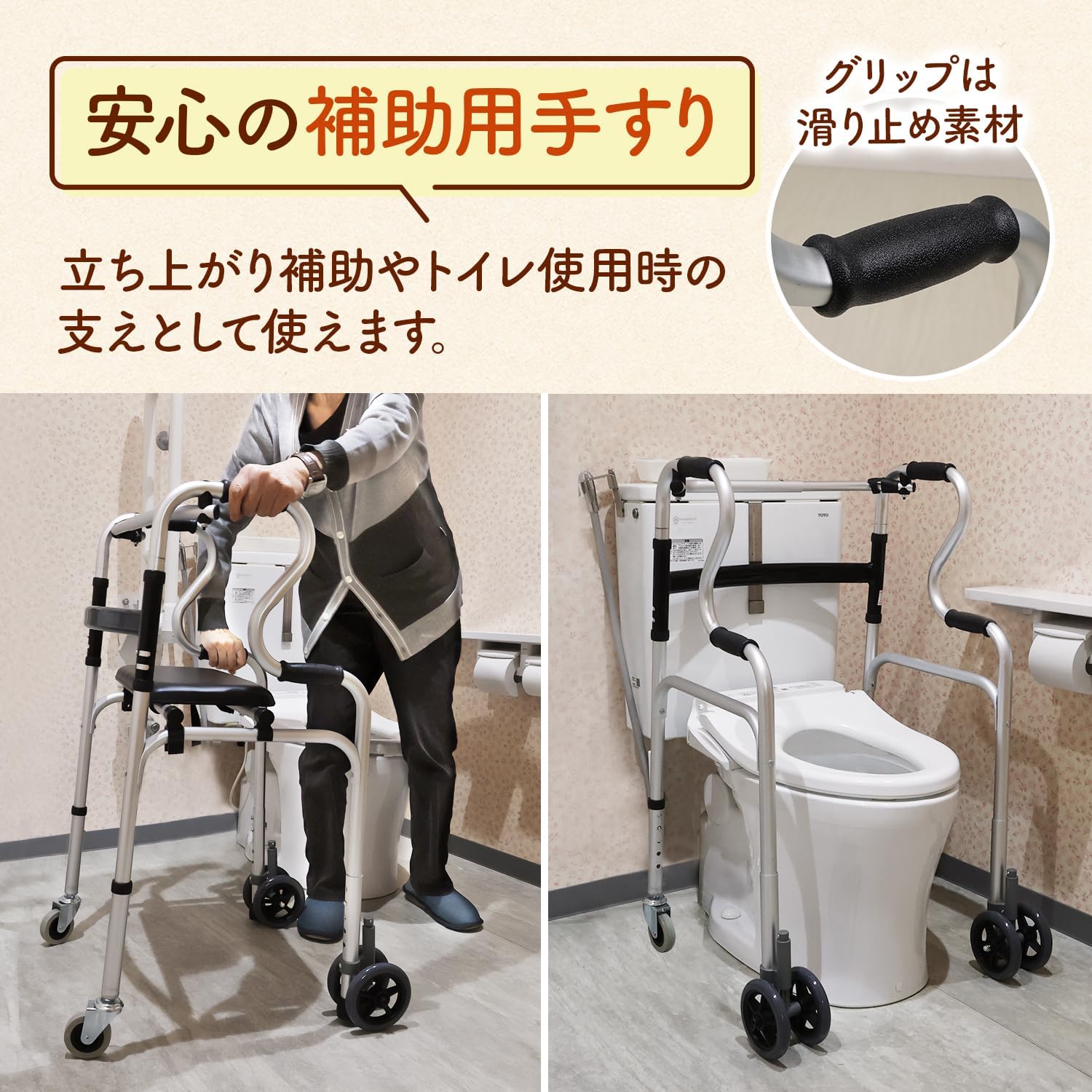 MRG｜歩行器 シルバーカー 折りたたみ ブレーキ付 画像5