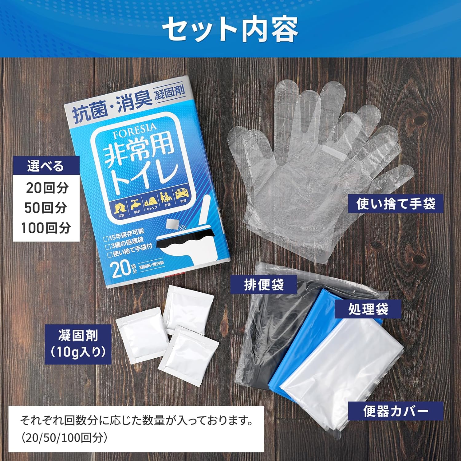 FORESIA｜非常用トイレ 50回分 15年保存 防災 画像7