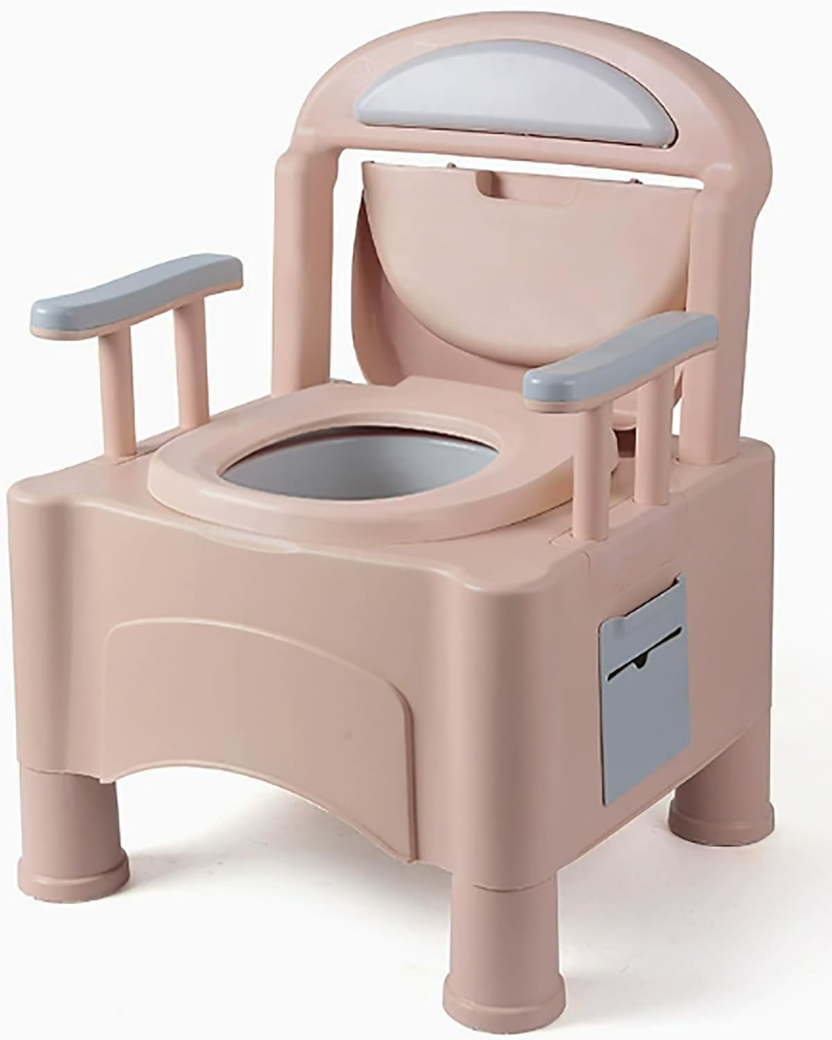 BQKOZFIN｜ポータブルトイレ 手すり・蓋付 薄ピンク 画像9